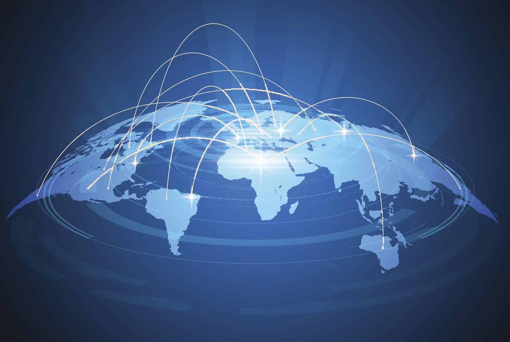 Futuristic world map traffic design